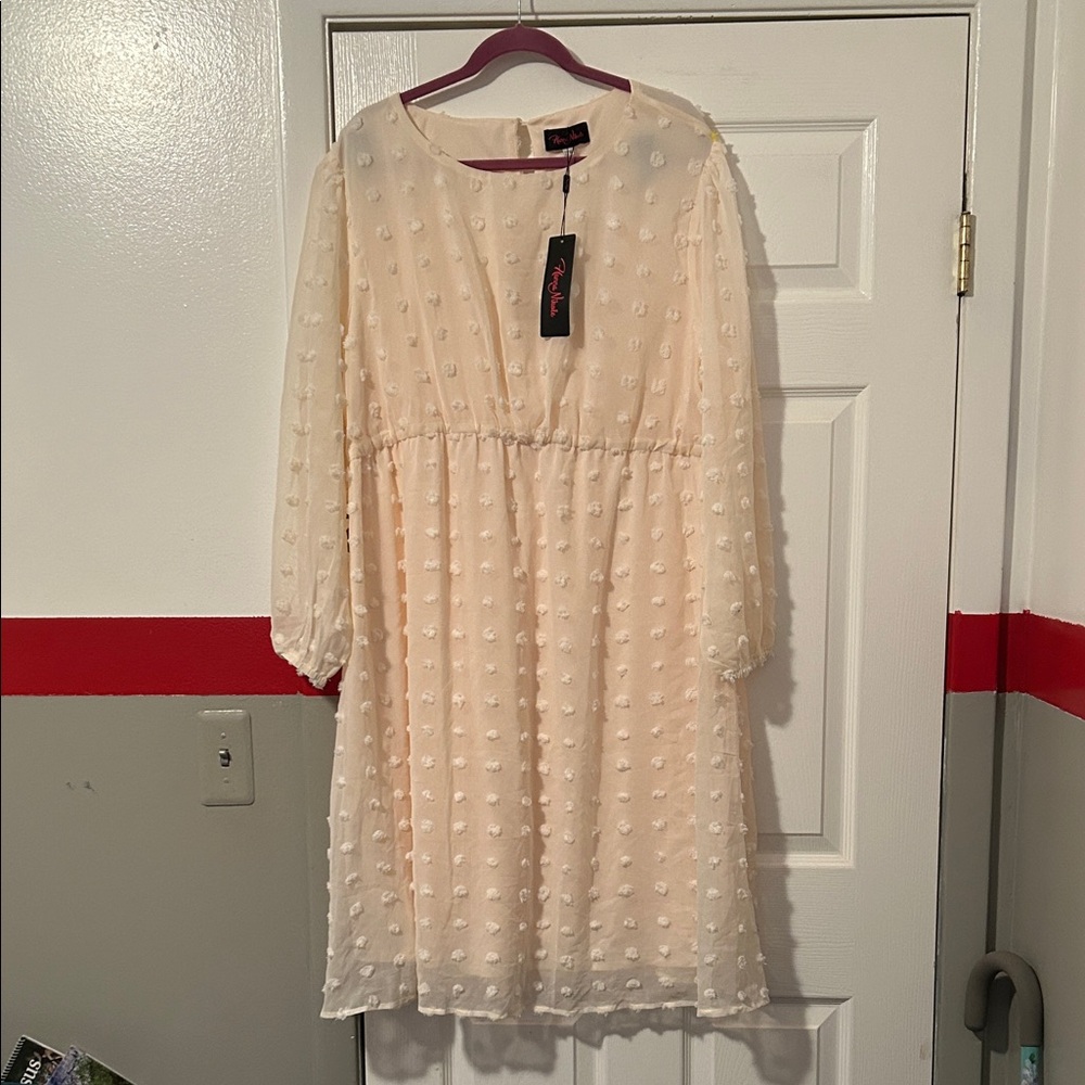 Chic Cream Long Sleeve Dress